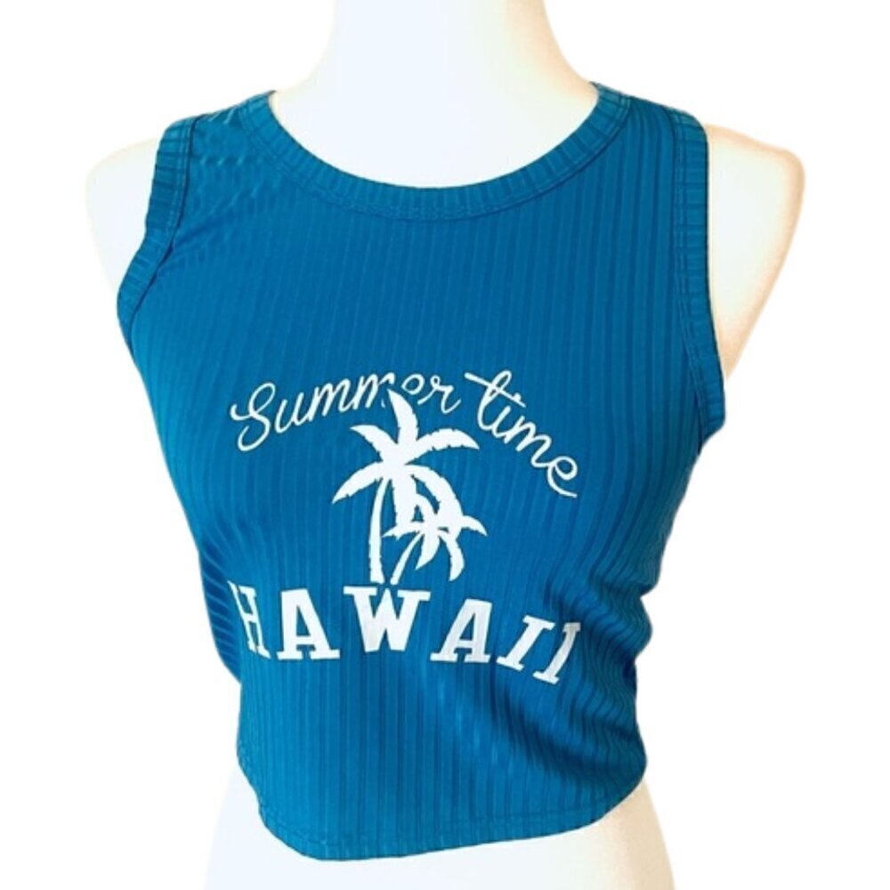 Hawaii Cropped Top Tank Women Blue Ocean - Size M